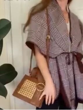 CAbi Brown reversible poncho wrap